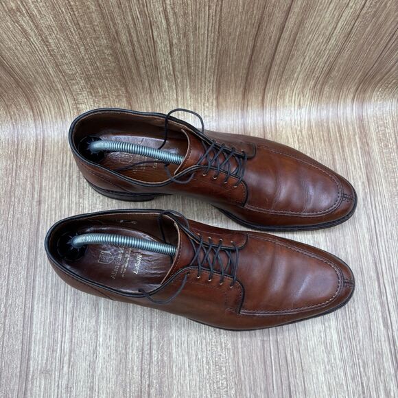 Allen‎ Edmonds LaSalle Apron Split Toe Leather Brown Dress Shoes Men US 10 D